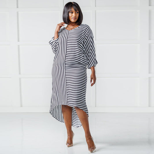 Casual Striped  Long Dress